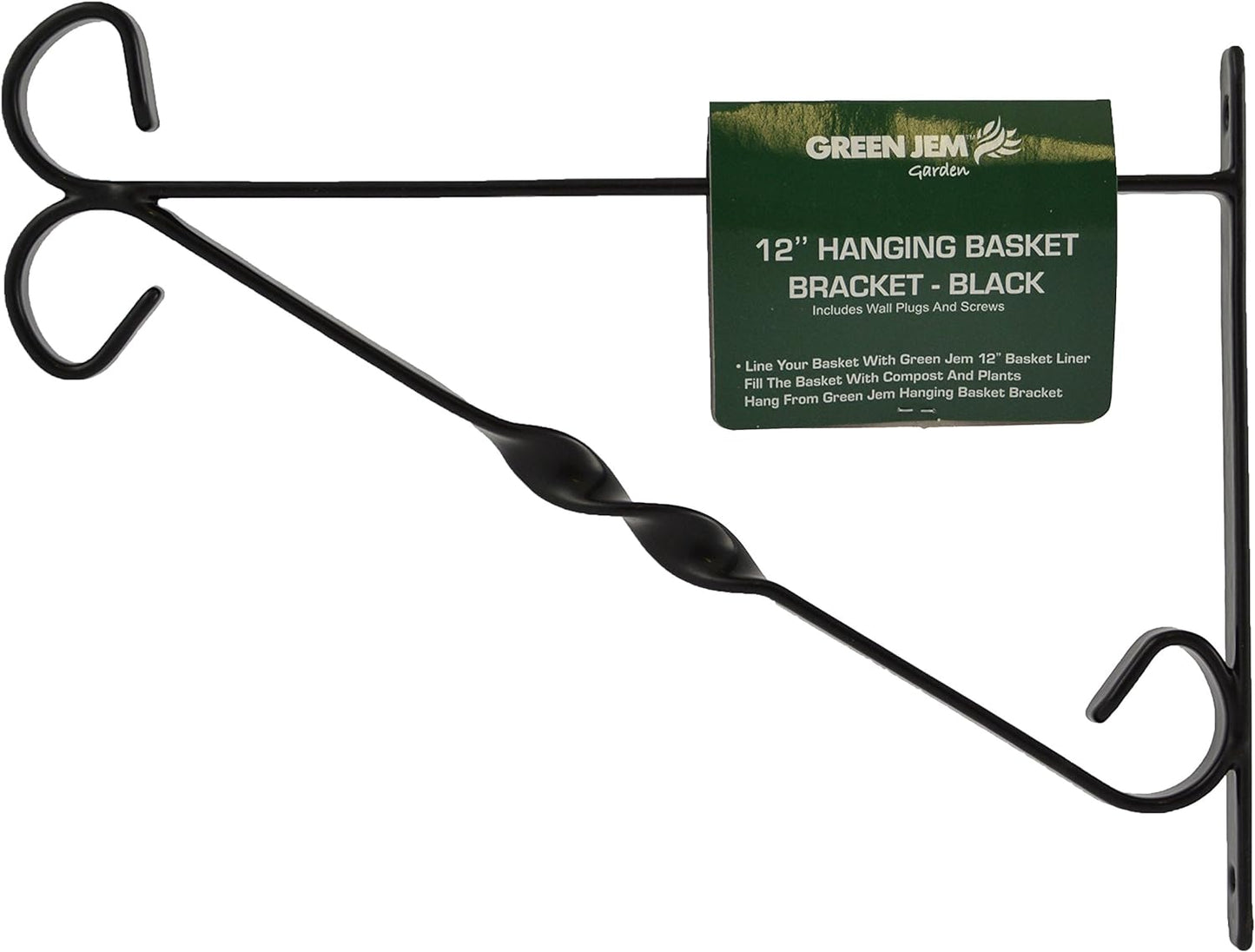 Hanging Basket Bracket Black 12"