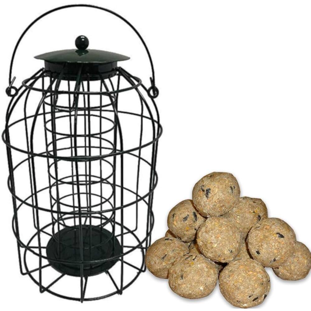 Squirrell proof dome Fat ball wild bird feeder Green
