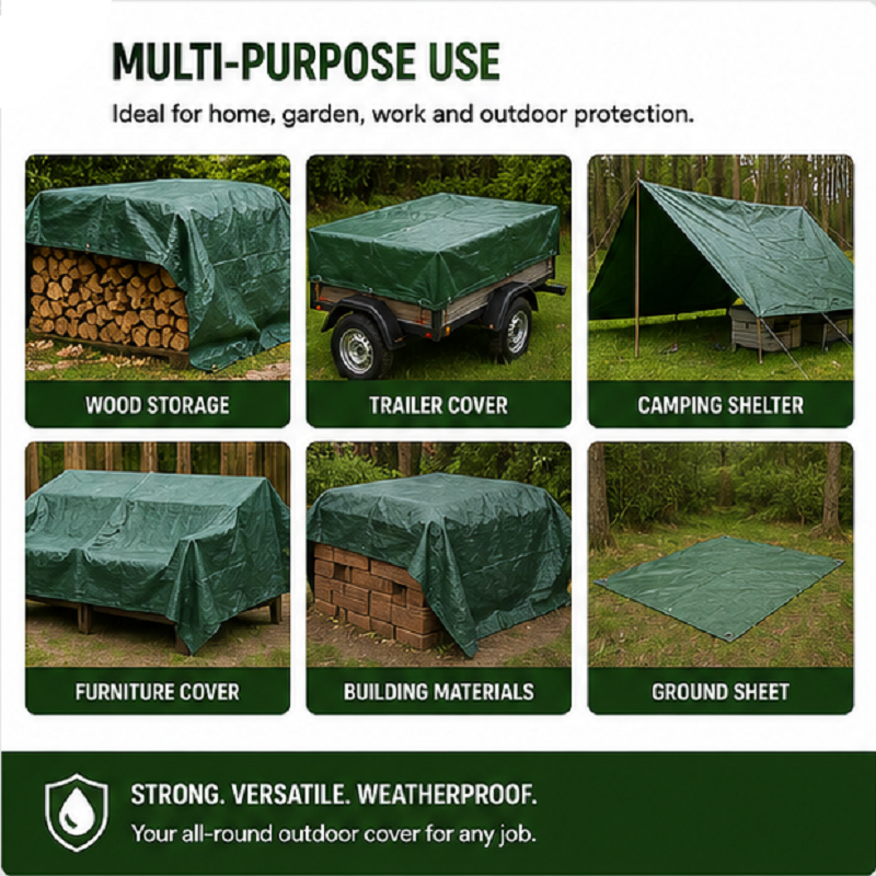 Green Tarpaulin Groundsheet waterproof polyethene