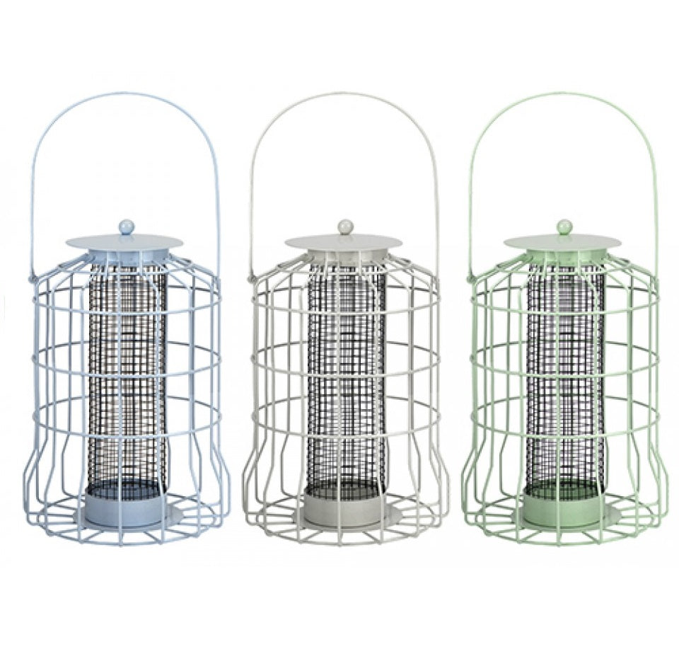 Large Metal Squirrel Proof Peanut Bird Feeder Green