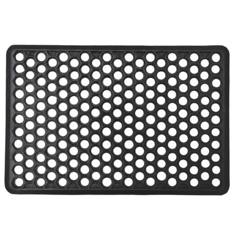 JVL Door Mat Honeycomb Outdoor Rubber Ring 40 x 60 cm