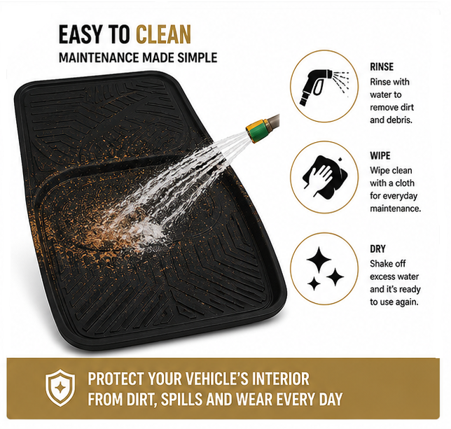 JVL Ultimat Heavy Duty Single Mat Tray Approx Car Mats Black 50 x 70 cm