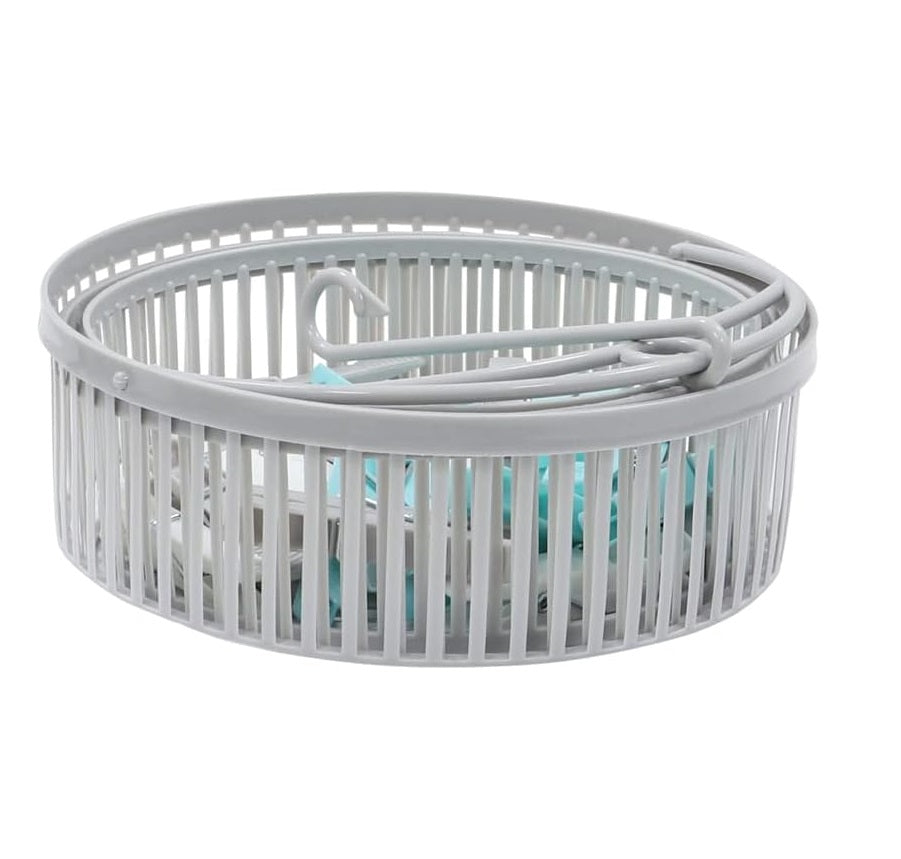 JVL Round Collapsible Peg basket with Plastic Pegs, Pack of 50, Multicolor, One Size, (19-217) , Aqua