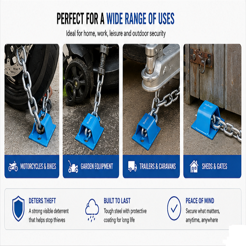 Bluespot Security ground or wall anchor for bikes and Motorbikes 87mmx Grey / Blue 120mm
