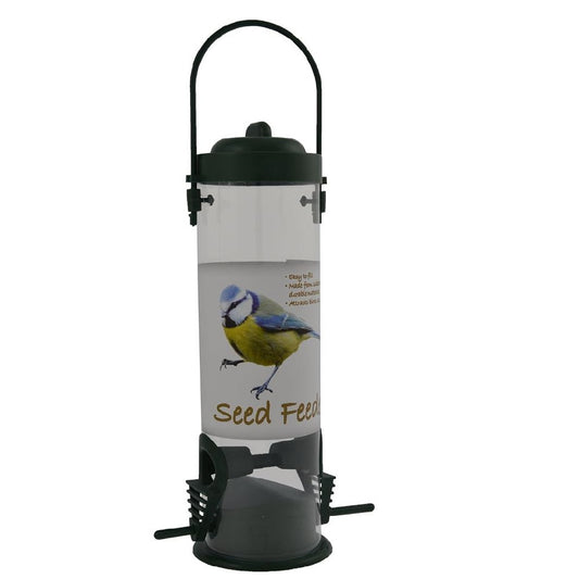 Plastic seed bird feeder