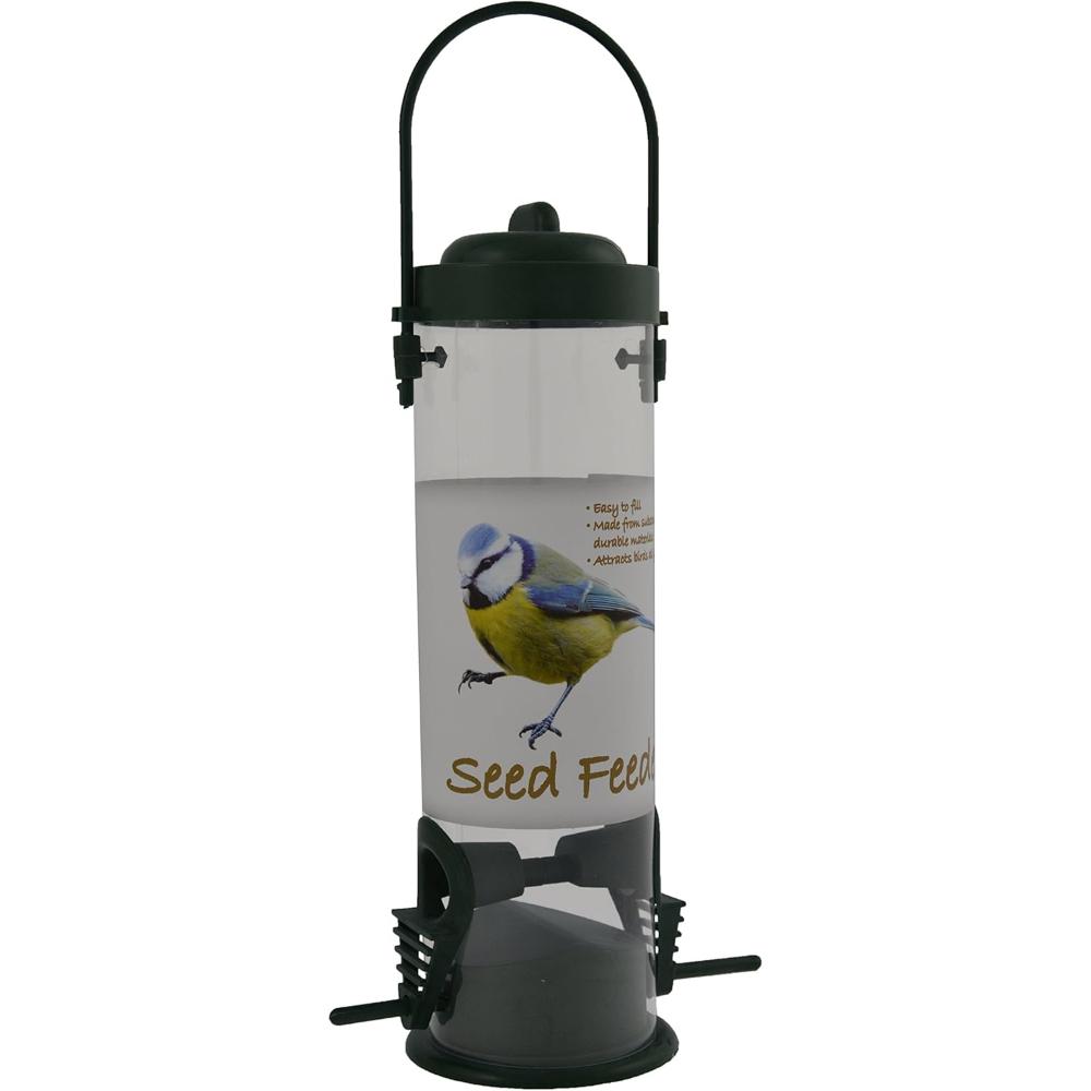 Plastic seed bird feeder