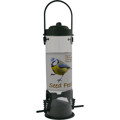 Plastic seed bird feeder
