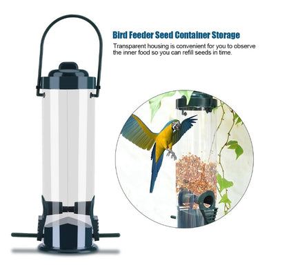 Plastic seed bird feeder