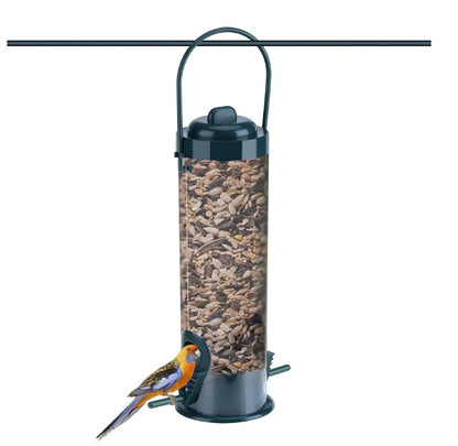 Plastic seed bird feeder