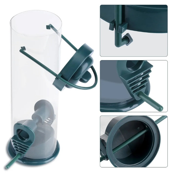 Plastic seed bird feeder