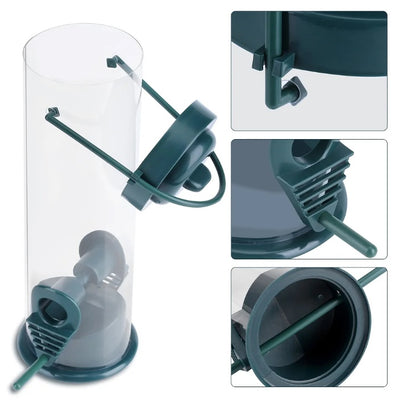 Plastic seed bird feeder