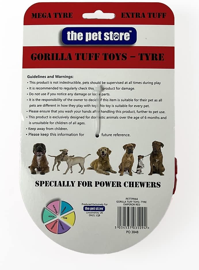 Dog Chew Toy  Gorilla Tuff Tyre Red