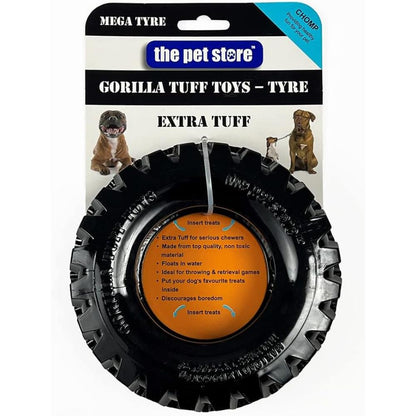 Gorilla Tuff Tyre Black Dog Chew Toy for Pet Teeth