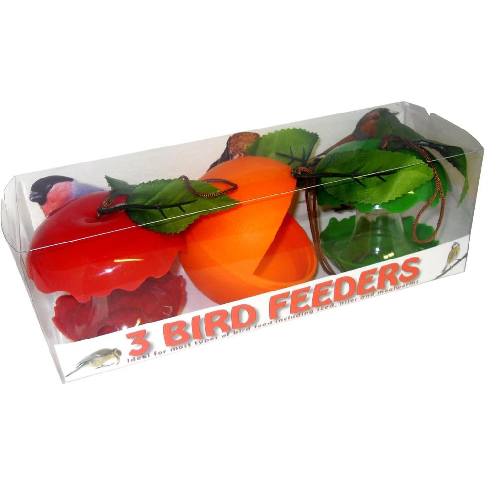 Mixed Fruit shaped bird Feeders pk3 assorted