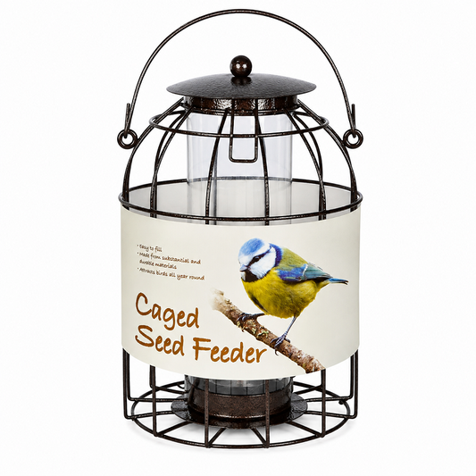 Green Jem Squirrel proof Dome Caged Seed Wild Bird Feeder Hammertone Finish