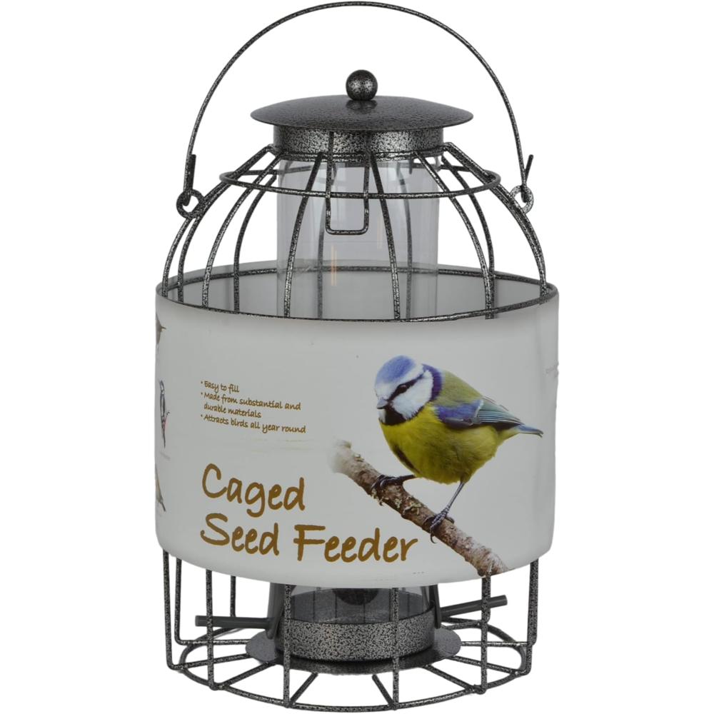 Squirrel proof Dome Caged Seed Wild Bird Feeder Green Finish
