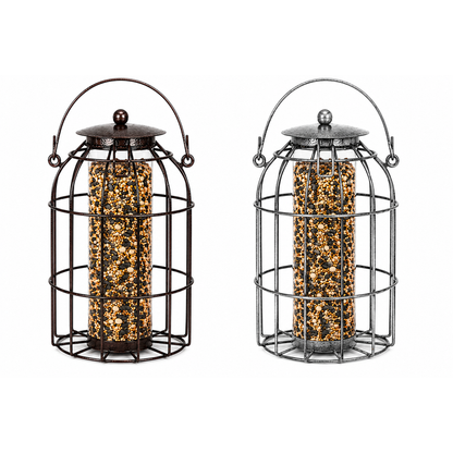 Green Jem Squirrel proof Dome Caged Seed Wild Bird Feeder Hammertone Finish