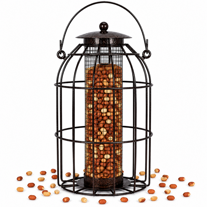Green Jem Wild Bird Nut feeder Squirrel proof dome shaped Hammertone Bird Feeder