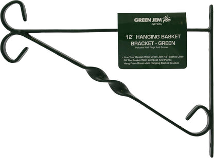 Hanging basket bracket 12" green