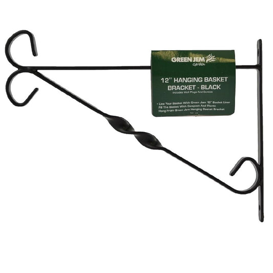 Hanging Basket Bracket Black 12"