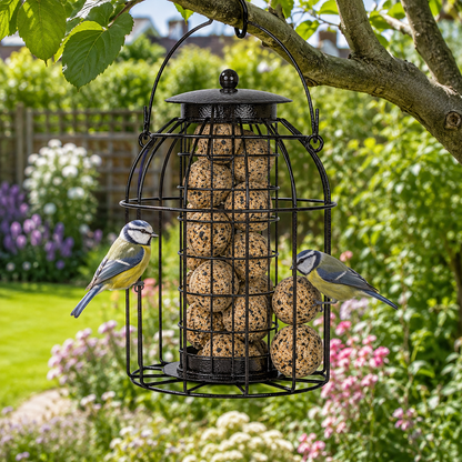 Green Jem Fat ball feeder squirrel proof dome shaped Hammertone Bird Feeder