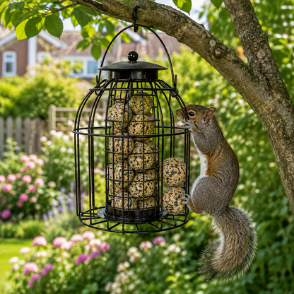 Green Jem Fat ball feeder squirrel proof dome shaped Hammertone Bird Feeder