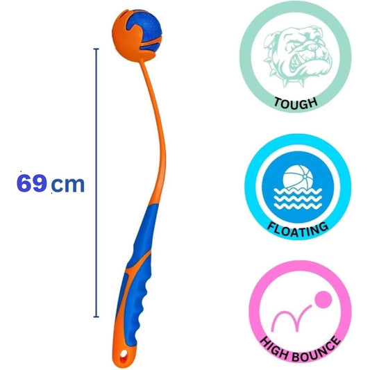 Dog Ball Thrower / Launcher Ball 69cm - Blue & Orange Heavy duty