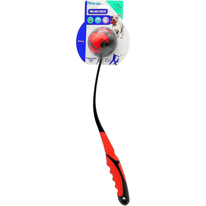 Green Jem Dog Ball Thrower / Launcher Ball - & Heavy duty Red Black 47cm