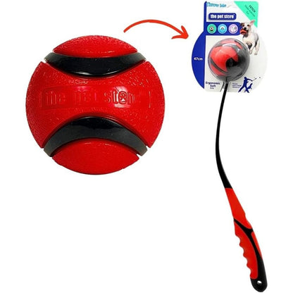 Green Jem Dog Ball Thrower / Launcher Ball - & Heavy duty Red Black 47cm
