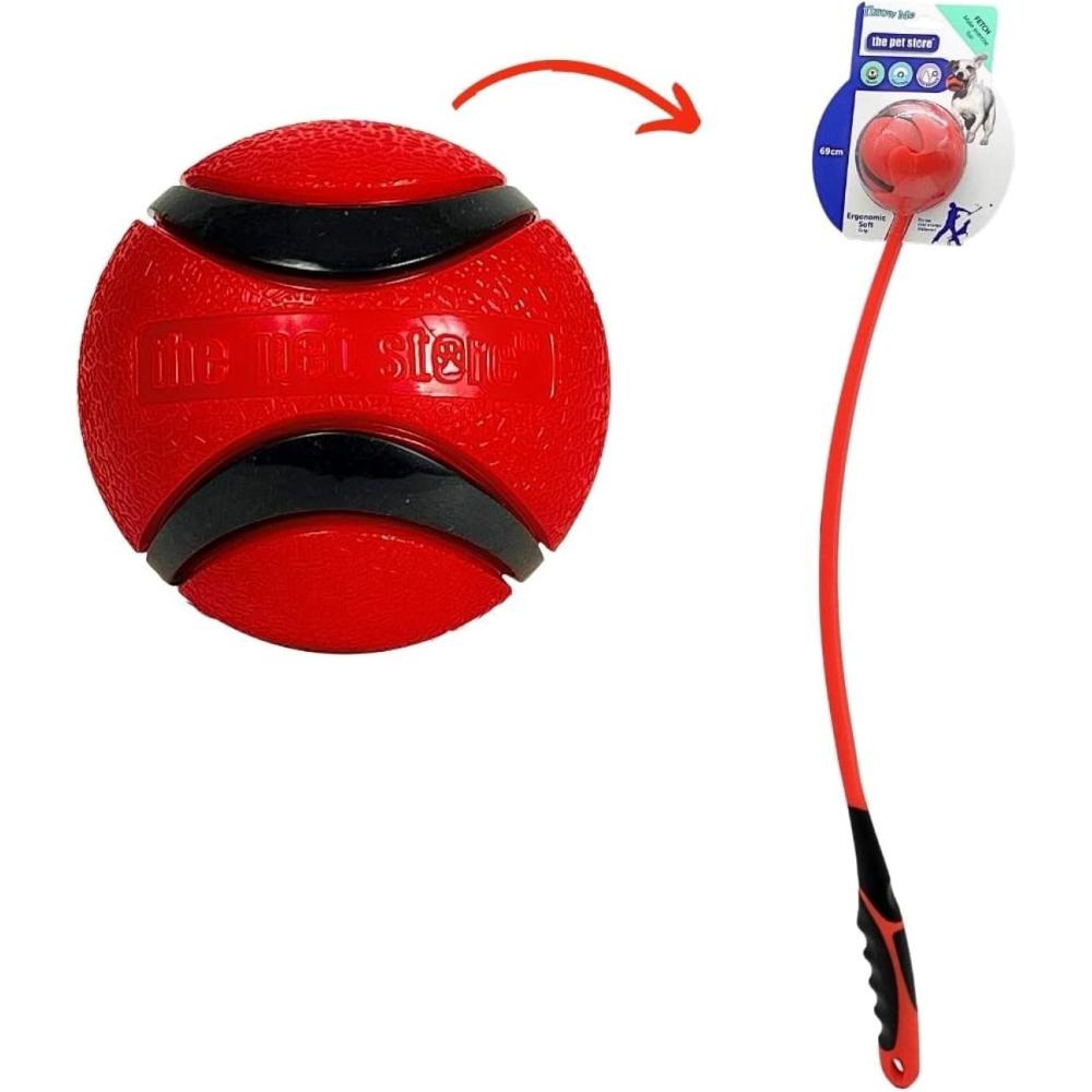 Dog Ball Thrower / Launcher Ball 69cm - Red & Black Heavy duty