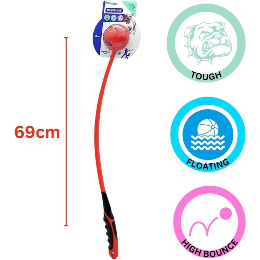 Dog Ball Thrower / Launcher Ball 69cm - Red & Black Heavy duty