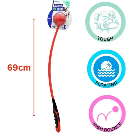 Dog Ball Thrower / Launcher Ball 69cm - Red & Black Heavy duty