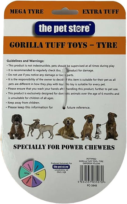 Dog Chew Toy  Gorilla Tuff Tyre Yellow