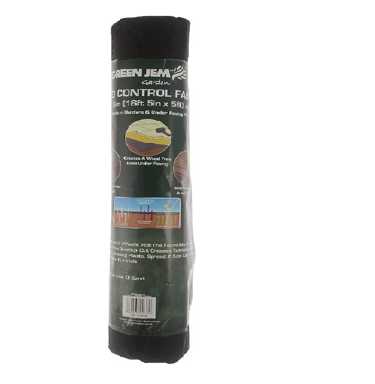 Green Jem GSWCF5X15 Weed Control Fabric, Black