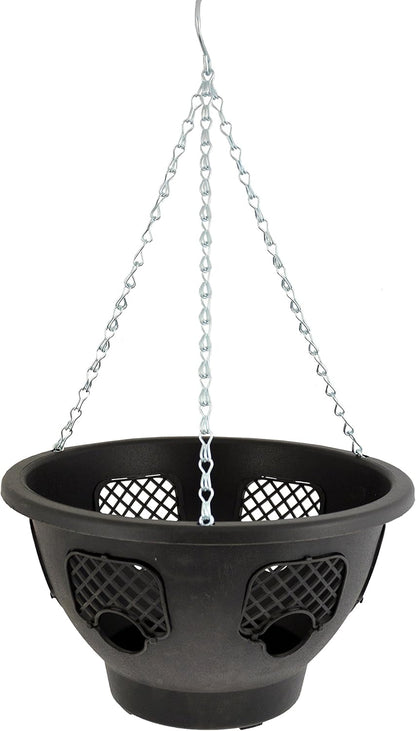 Green Jem 14-Inch Plastic Hanging Basket - Black