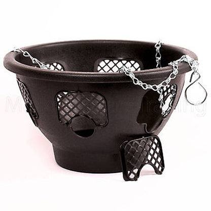 Green Jem 12-Inch Plastic Hanging Basket Hanging Baskets Black