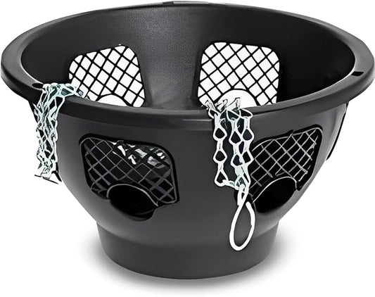 Green Jem 12-Inch Plastic Hanging Basket - Black