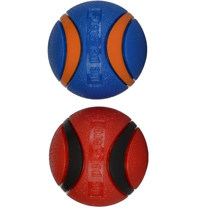 Pet Store The Throw Me Ball Dog Toy, Resilient Mega Bounce Ball, compatible with launchers for Throwing & Retrieval Games, Blue/Orange and Red/Black pk2