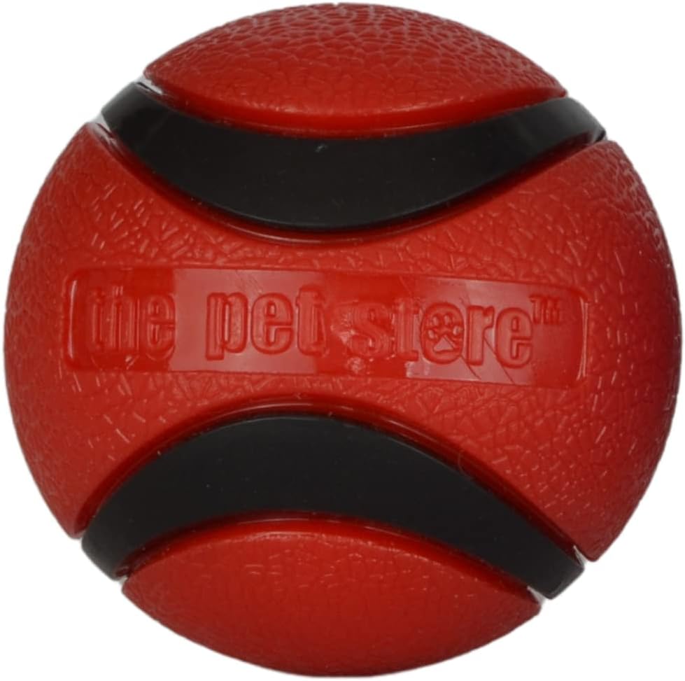 Pet Store The Throw Me Ball Dog Toy, Resilient Mega Bounce Ball, compatible with launchers for Throwing & Retrieval Games, Blue/Orange and Red/Black pk2