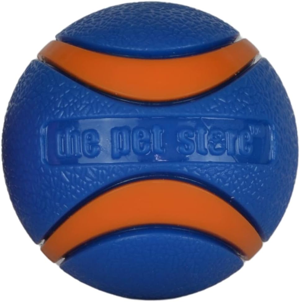Pet Store The Throw Me Ball Dog Toy, Resilient Mega Bounce Ball, compatible with launchers for Throwing & Retrieval Games, Blue/Orange and Red/Black pk2