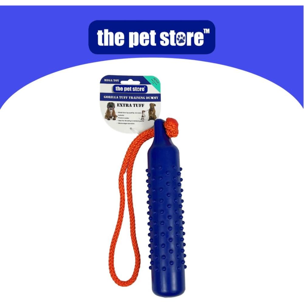 The Pet Store The Gorilla Tuff Floating Training Dummy for Throwing and Retrieval Games on land and in Water, Healthy Exercise for your Dog, Emperor Blue