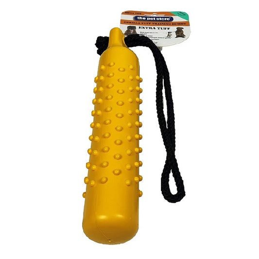 the pet Store The Gorilla Tuff Floating Training Dummy Chew Toy Yellow