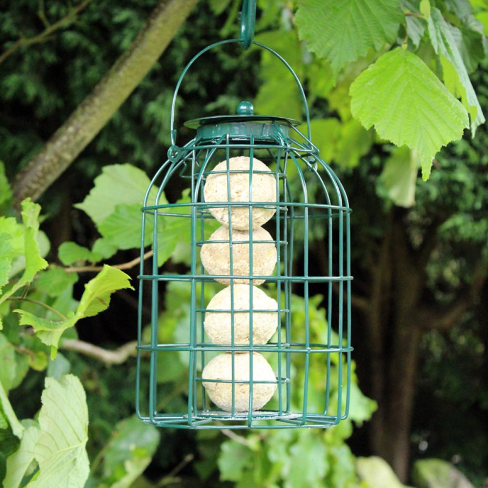 Squirrell proof dome Fat ball wild bird feeder Green