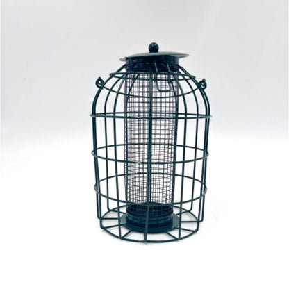 Green Jem Caged Peanut Wild Bird Feeder, Squirrel Proof,  Powder Coated dome shaped ,  Green