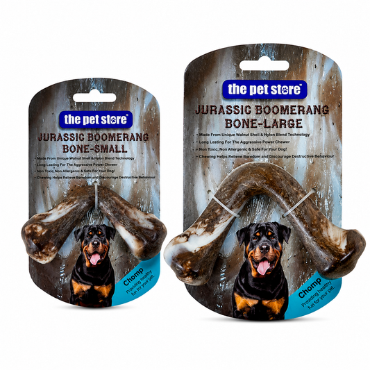 JVL Jurassic Dog Bone Chew for aggressive chewers Shape: Boomerang