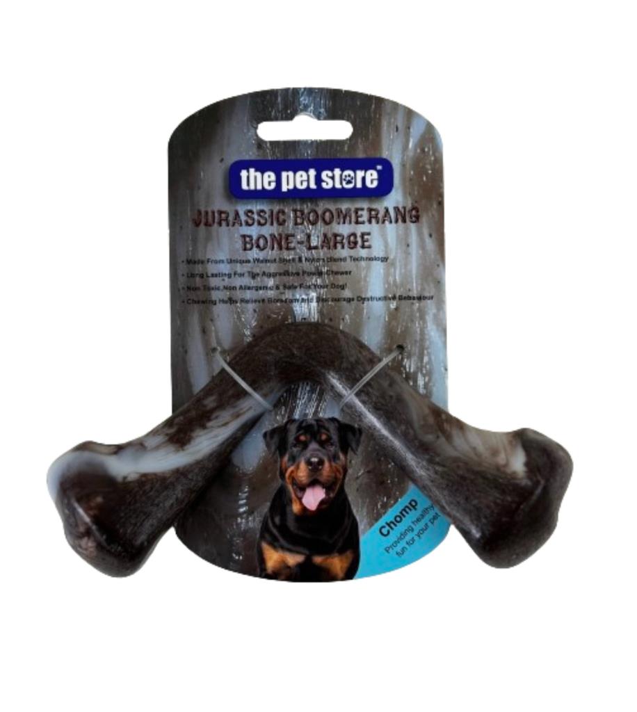 Jurassic Dog Bone Chew for aggressive chewers Shape: Boomerang / Size: Large