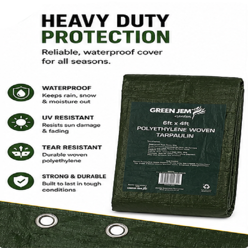Green Tarpaulin Groundsheet waterproof polyethene