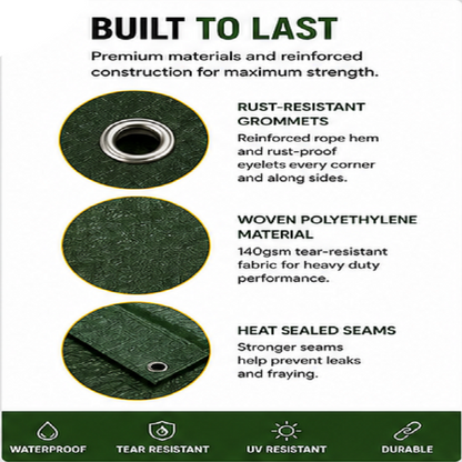 Green Tarpaulin Groundsheet waterproof polyethene