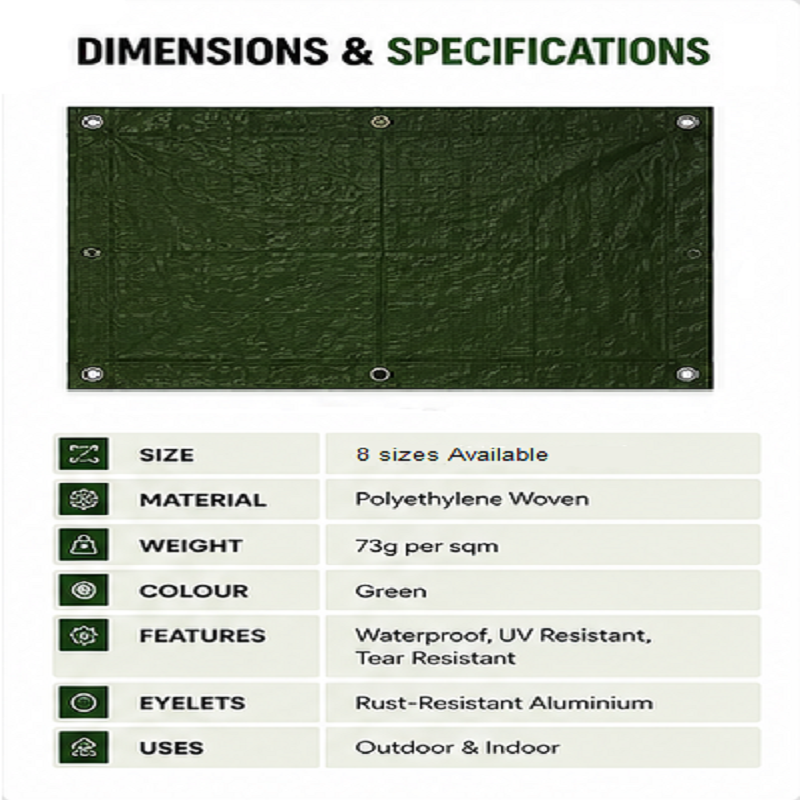 Green Tarpaulin Groundsheet waterproof polyethene