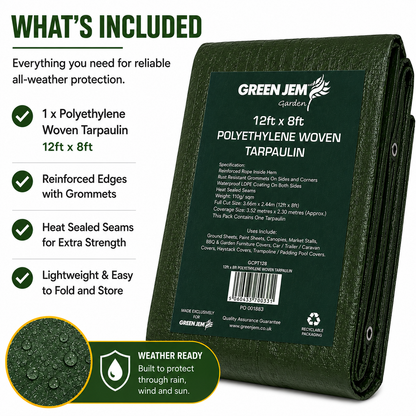 Green Tarpaulin Groundsheet waterproof polyethene